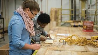 students in carpentry 