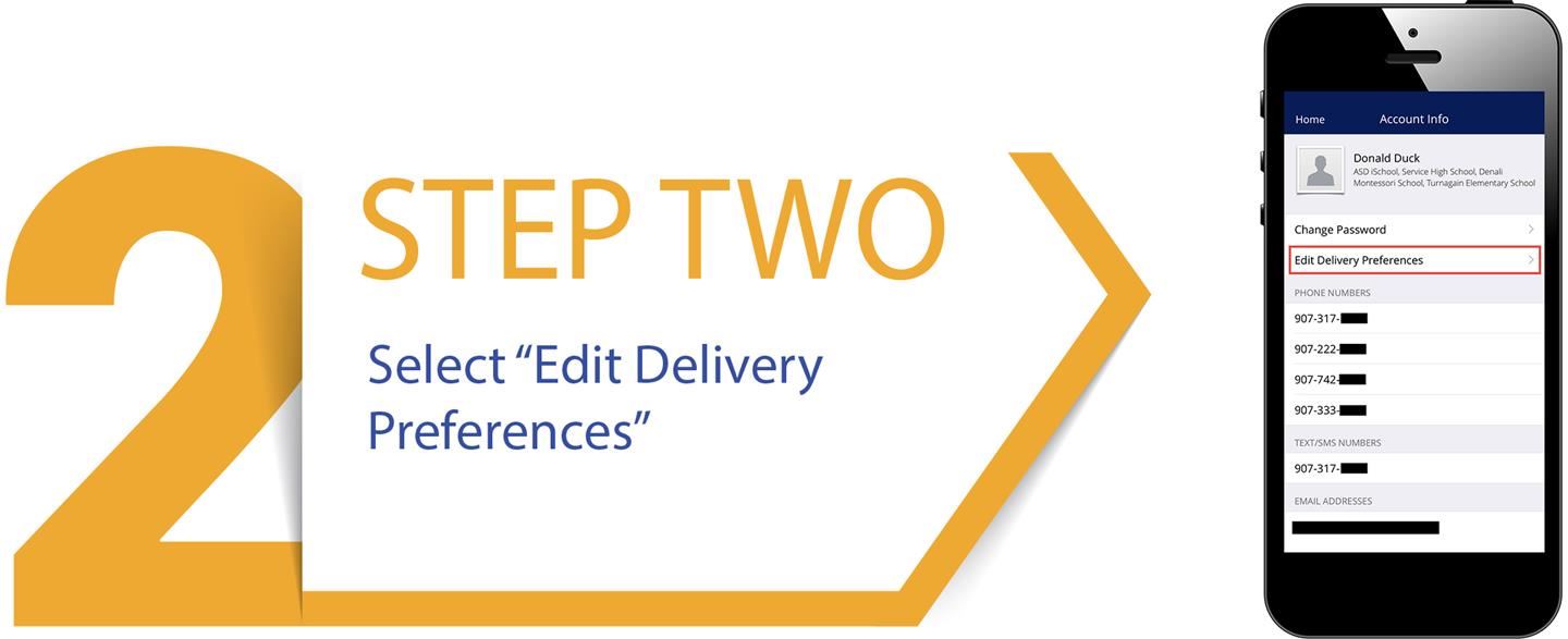 STEP TWO: Select Edit Delivery Preferences