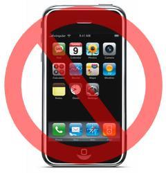 Cell phone with NO symbol over it 