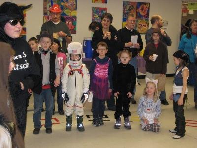 Costumed students