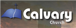 calvary logo of cross with a blue bible 