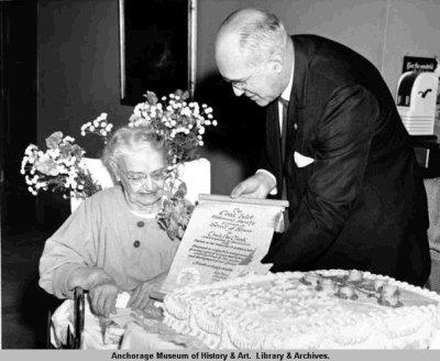 Orah Dee Clark receiving an honor