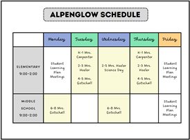 Alpenglow schedule