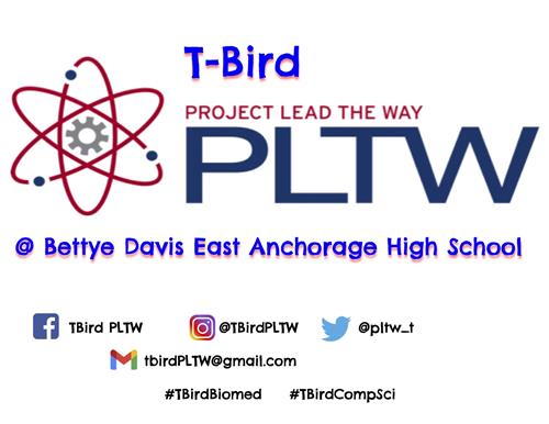 East PLTW logo & social media tags 