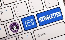  keyboard with word "newsletter"