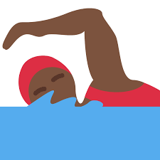  swimmer with red cap and suit